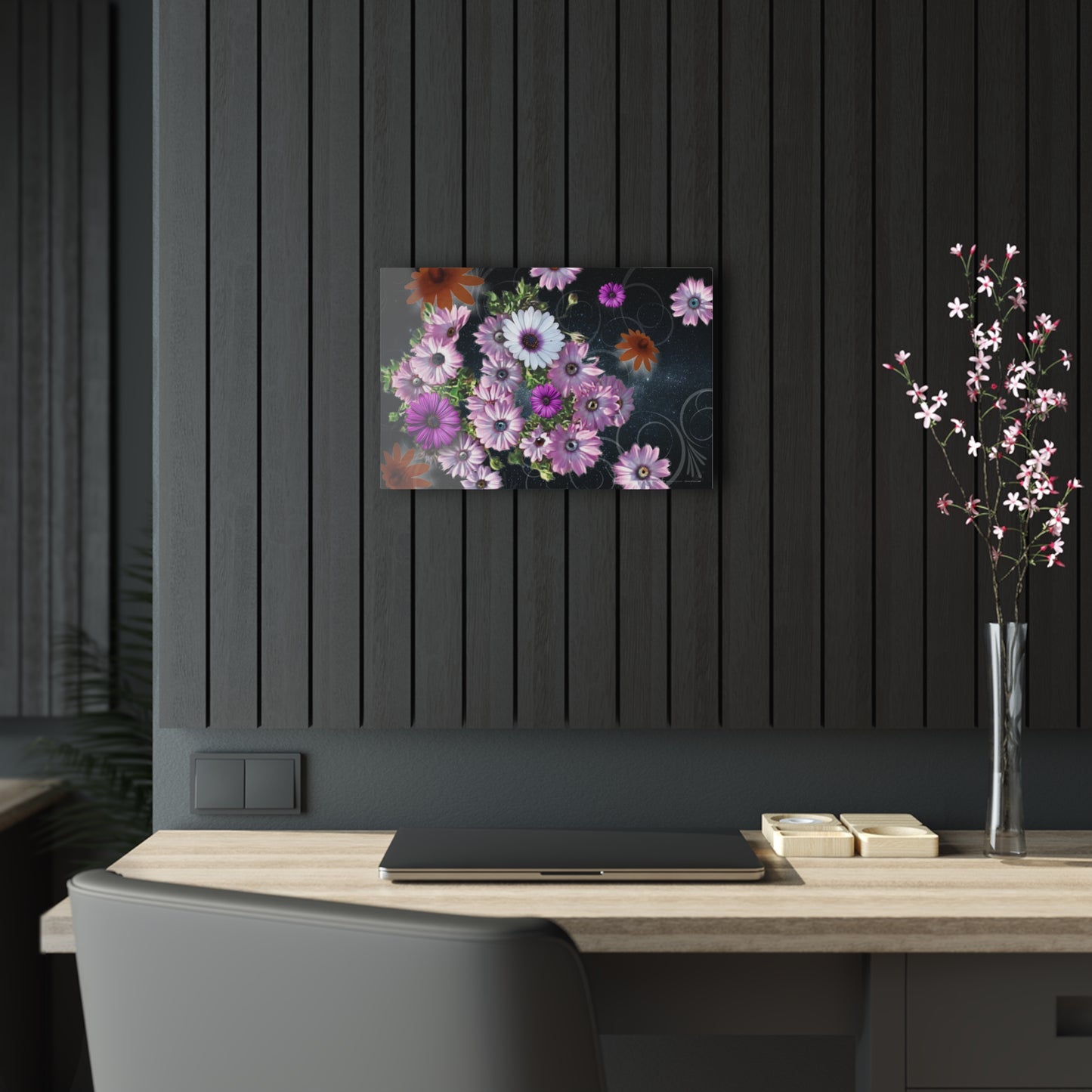 Fuzzy Flying Flip-Fone Flowers - Acrylic Panel