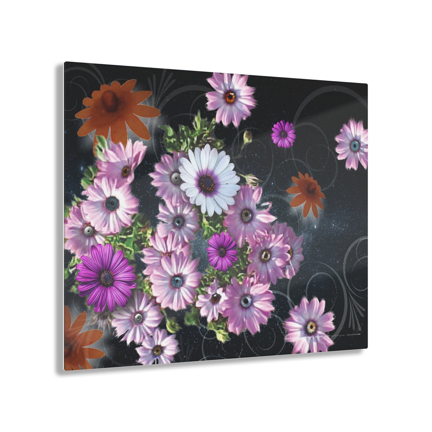 Fuzzy Flying Flip-Fone Flowers - Acrylic Panel