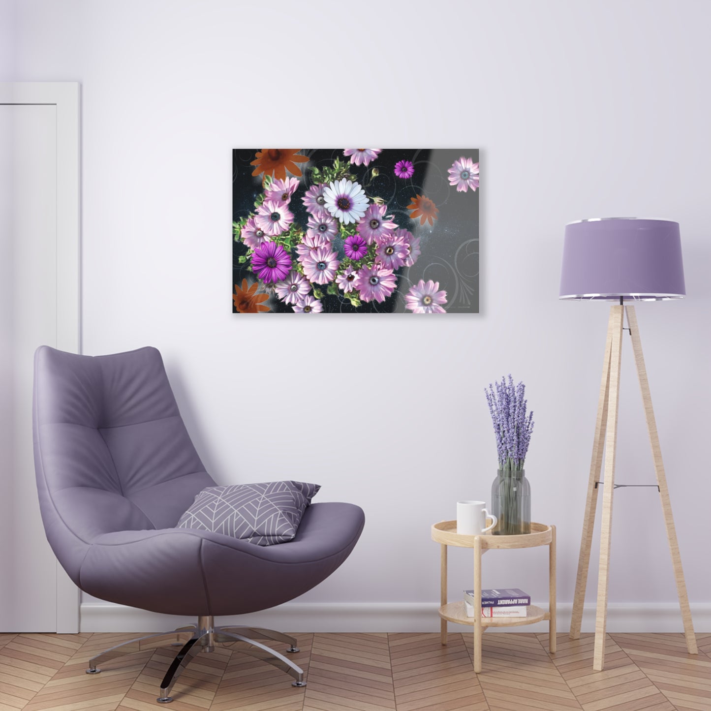 Fuzzy Flying Flip-Fone Flowers - Acrylic Panel