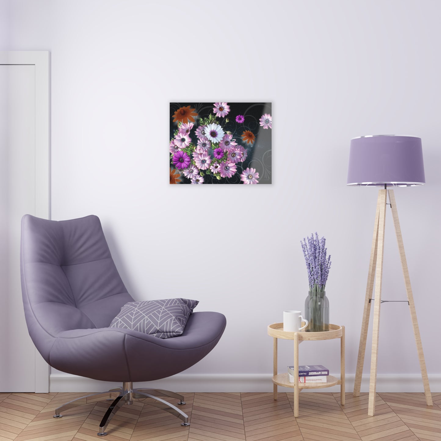 Fuzzy Flying Flip-Fone Flowers - Acrylic Panel