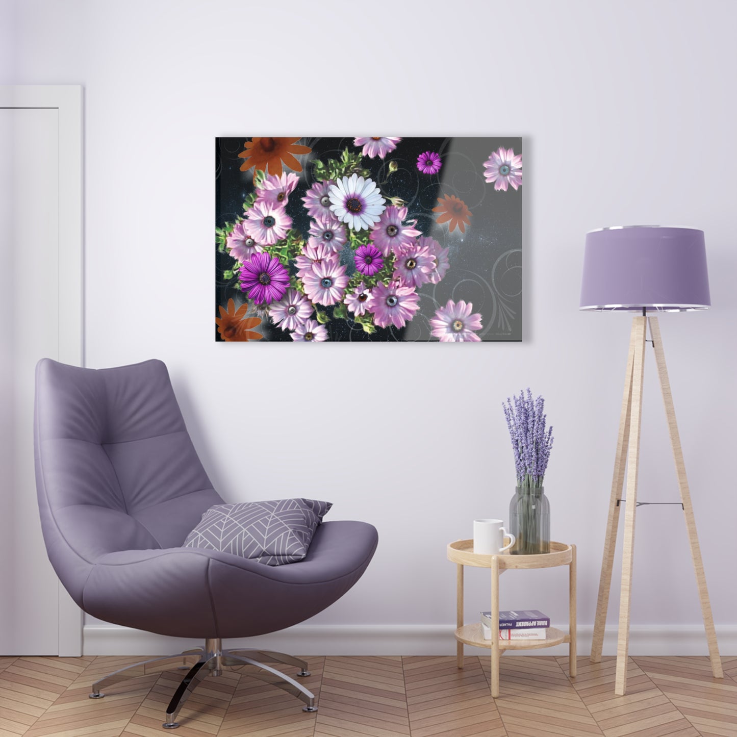 Fuzzy Flying Flip-Fone Flowers - Acrylic Panel