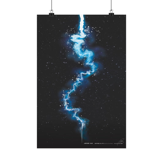 Blue Lightning - Poster Print